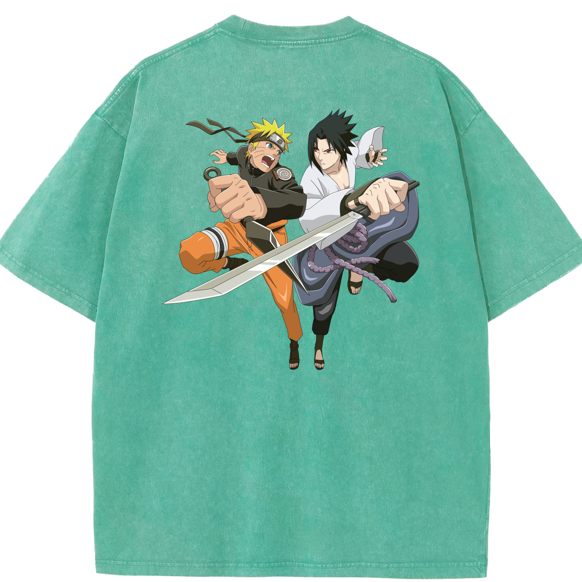 （画像用） NARUTO -ナルト- うずまき ナルト Uzumaki Naruto 綿100% ヴィンテージ風 半袖Tシャツ（背面プリント）